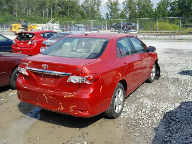 2T1BU4EE4CC886102 - 2012 TOYOTA COROLLA BA RED photo 4