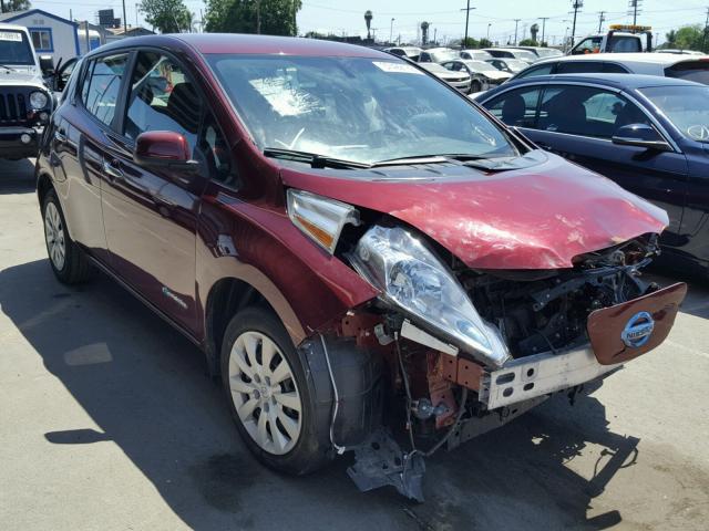 1N4AZ0CP0GC300915 - 2016 NISSAN LEAF S BURGUNDY photo 1