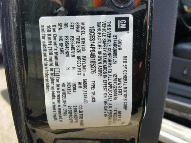 1GCES14P64B105276 - 2004 CHEVROLET SSR 黑色 照片 10