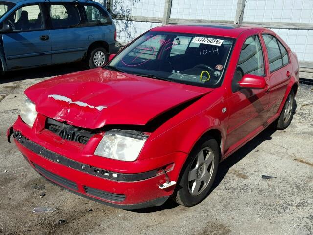 3VWSE69M02M038392 - 2002 VOLKSWAGEN JETTA GLS RED photo 2