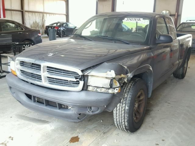 1D7GL12KX4S519535 - 2004 DODGE DAKOTA SXT GRAY photo 2