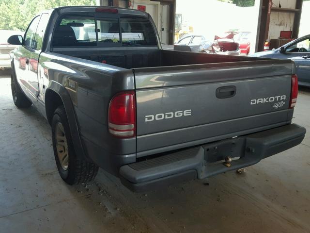 1D7GL12KX4S519535 - 2004 DODGE DAKOTA SXT GRAY photo 3