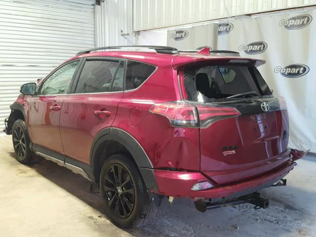 2T3RFREV3JW700915 - 2018 TOYOTA RAV4 ADVEN BURGUNDY photo 3