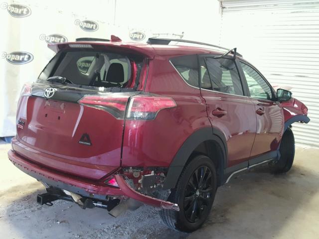 2T3RFREV3JW700915 - 2018 TOYOTA RAV4 ADVEN BURGUNDY photo 4