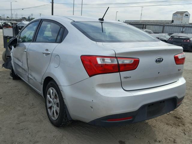 KNADM4A36D6132945 - 2013 KIA RIO LX SILVER photo 3