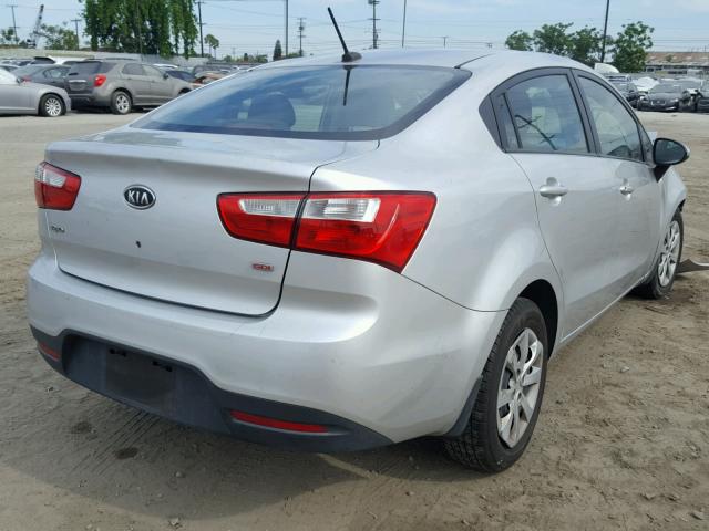 KNADM4A36D6132945 - 2013 KIA RIO LX SILVER photo 4