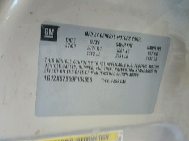 1G1ZK57B69F104050 - 2009 CHEVROLET MALIBU LTZ 棕色 照片 10