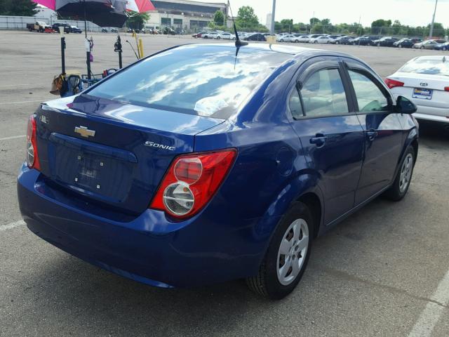 1G1JB5SH8E4144984 - 2014 CHEVROLET SONIC LS BLUE photo 4