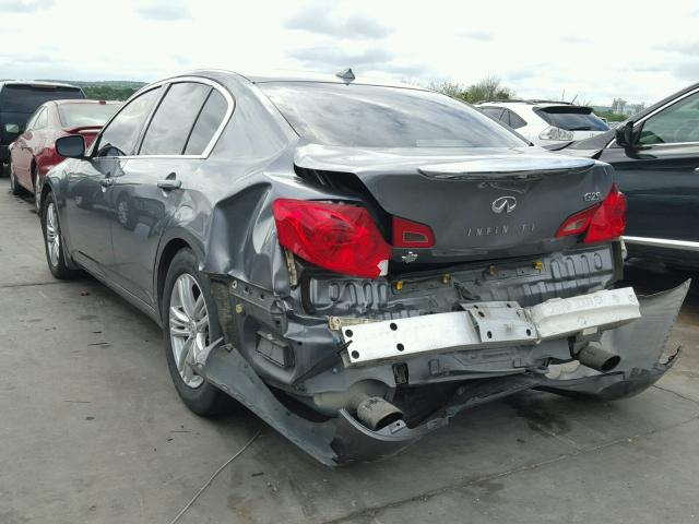 JN1DV6AP2BM603189 - 2011 INFINITI G25 BASE CHARCOAL photo 3