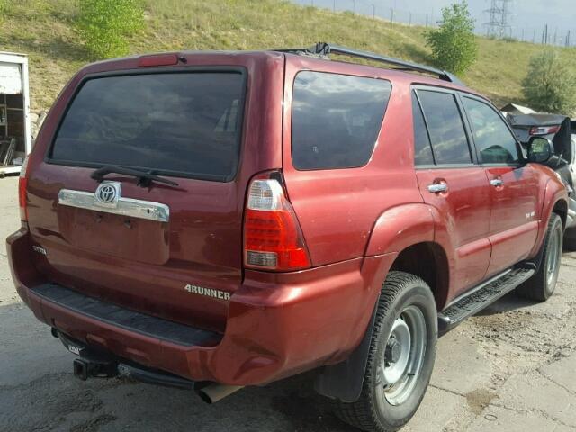 JTEBU14R378083667 - 2007 TOYOTA 4RUNNER SR BURGUNDY photo 4