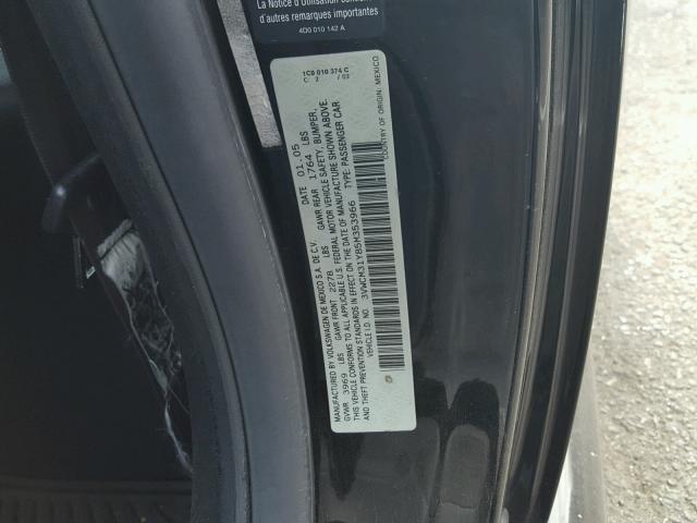 3VWCM31Y85M353966 - 2005 VOLKSWAGEN NEW BEETLE 黑色 照片 10