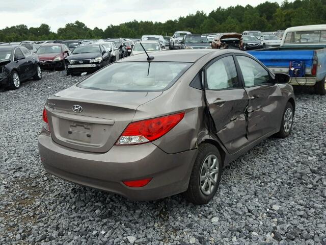 KMHCT4AE4CU259556 - 2012 HYUNDAI ACCENT GLS BEIGE photo 4