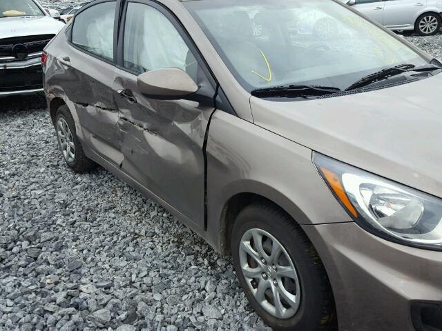 KMHCT4AE4CU259556 - 2012 HYUNDAI ACCENT GLS BEIGE photo 9