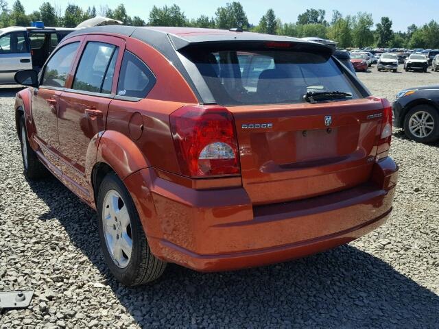 1B3HB48A79D206635 - 2009 DODGE CALIBER ORANGE photo 3