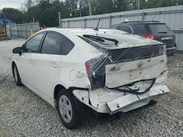 JTDKN3DU3B5245244 - 2011 TOYOTA PRIUS WHITE photo 3