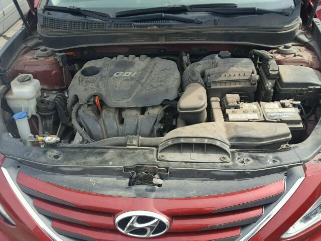 5NPEB4AC4EH861062 - 2014 HYUNDAI SONATA GLS RED photo 7