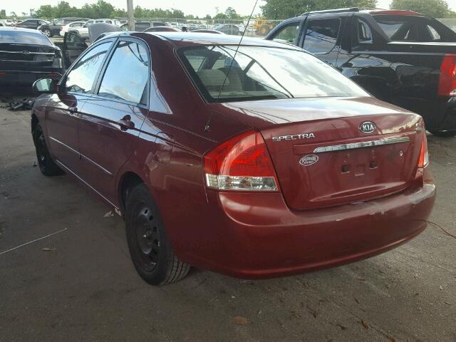 KNAFE121485526831 - 2008 KIA SPECTRA RED photo 3