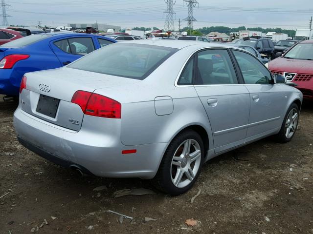 WAUDF78E27A035519 - 2007 AUDI A4 2.0T QU SILVER photo 4