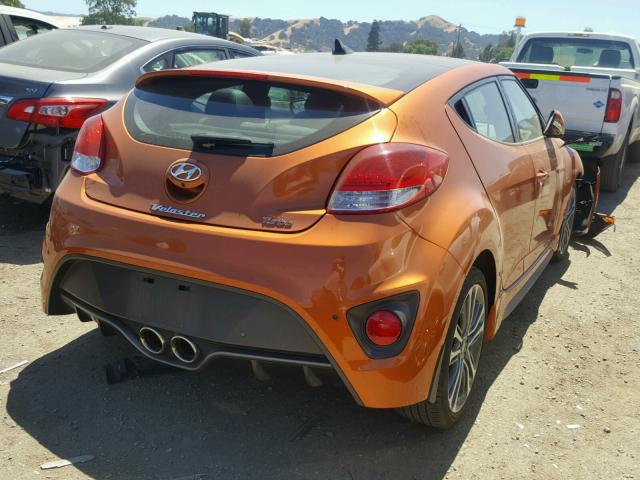 KMHTC6AE2HU305341 - 2017 HYUNDAI VELOSTER T ORANGE photo 4