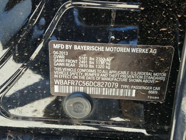 WBAFR7C56DC827079 - 2013 BMW 535 I BLACK photo 10