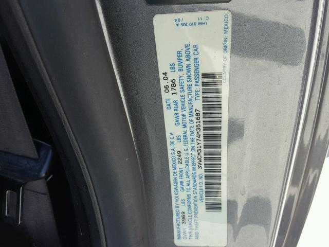 3VWCM31Y74M351687 - 2004 VOLKSWAGEN NEW BEETLE 灰色 照片 10