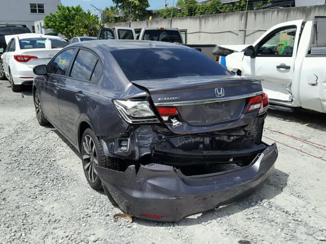19XFB2F91EE016096 - 2014 HONDA CIVIC EXL GRAY photo 3