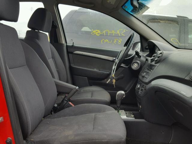 KL1TD5DE4BB123352 - 2011 CHEVROLET AVEO LS RED photo 5