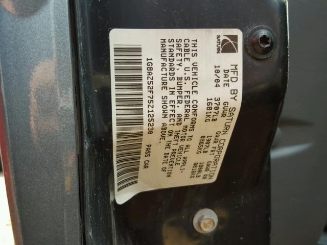 1G8AZ52F75Z125230 - 2005 SATURN ION LEVEL GRAY photo 10