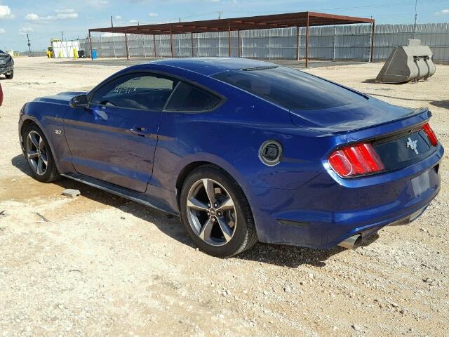 1FA6P8AM2F5318614 - 2015 FORD MUSTANG BLUE photo 3