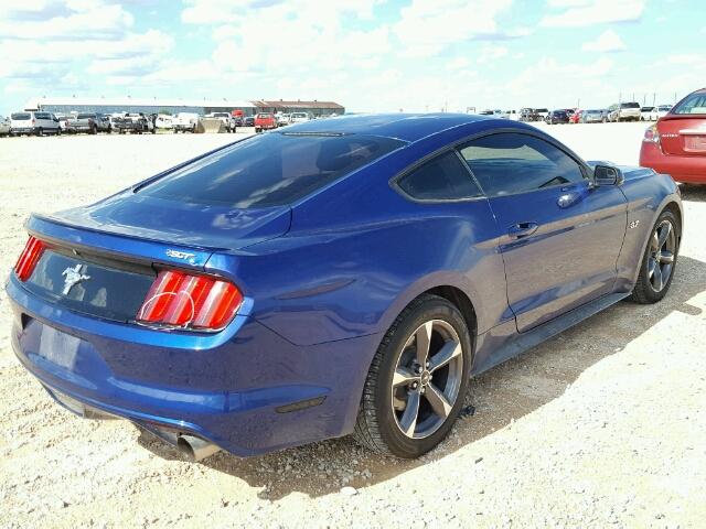 1FA6P8AM2F5318614 - 2015 FORD MUSTANG BLUE photo 4