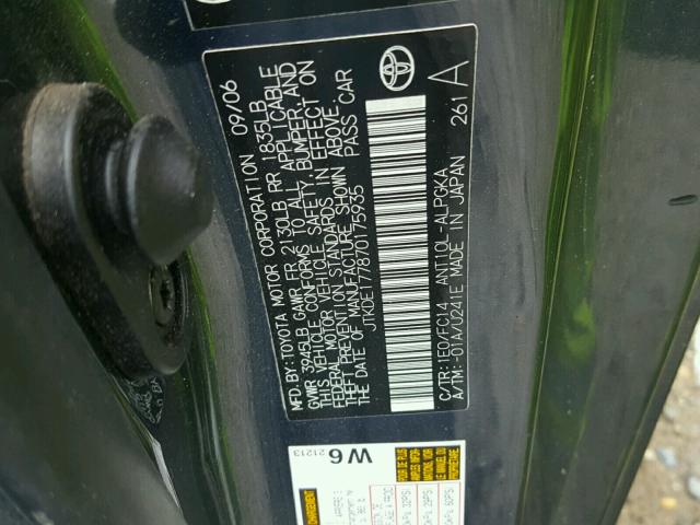 JTKDE177870175935 - 2007 TOYOTA SCION TC 灰色 照片 10