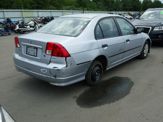 2HGES16365H543560 - 2005 HONDA CIVIC DX V SILVER photo 4