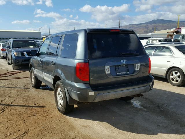 2HKYF18153H588294 - 2003 HONDA PILOT LX GRAY photo 3