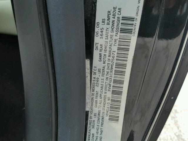 3VWFG31CX8M525671 - 2008 VOLKSWAGEN NEW BEETLE 黑色 照片 10