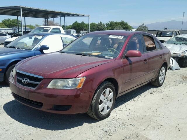 5NPET46C87H204113 - 2007 HYUNDAI SONATA GLS BURGUNDY photo 2