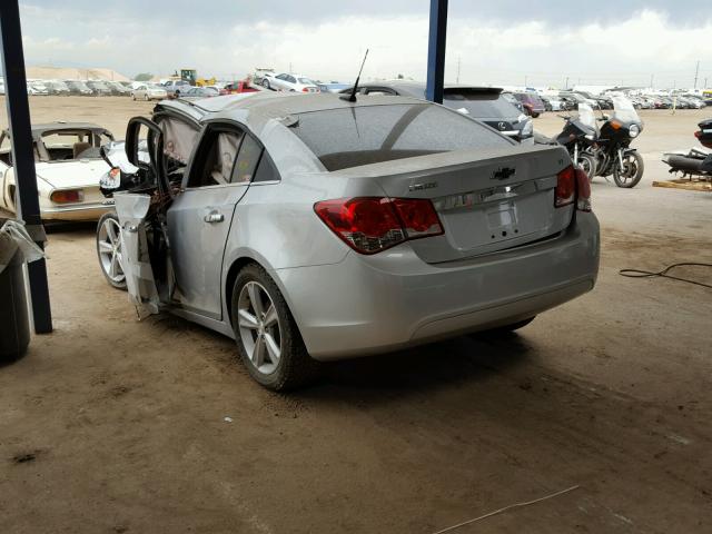 1G1PE5SB1D7314435 - 2013 CHEVROLET CRUZE LT SILVER photo 3