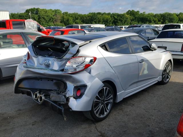 KMHTC6AE1GU249469 - 2016 HYUNDAI VELOSTER T SILVER photo 4