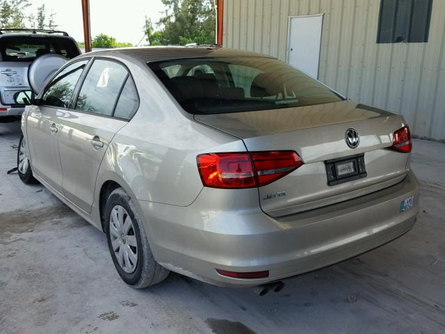 3VW2K7AJ7FM278710 - 2015 VOLKSWAGEN JETTA BASE 奶油色 照片 3