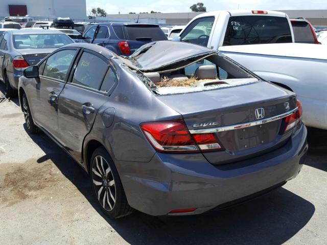 2HGFB2F96FH503883 - 2015 HONDA CIVIC EXL GRAY photo 3
