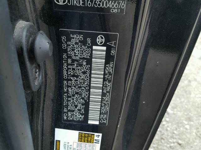 JTKDE167350046676 - 2005 TOYOTA SCION TC 黑色 照片 10