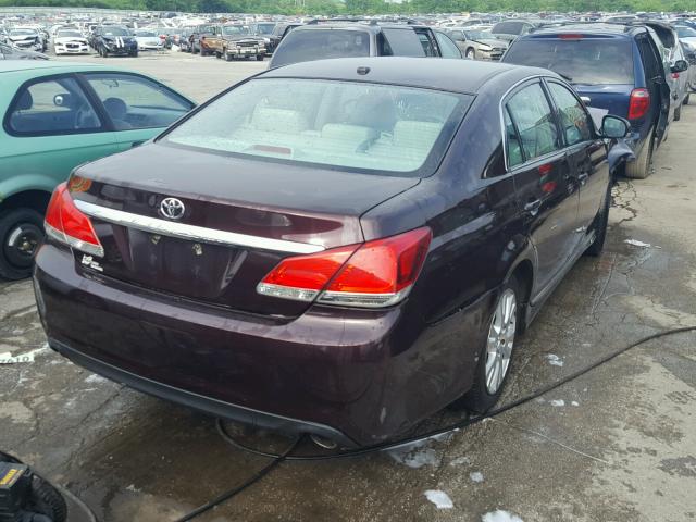 4T1BK3DB4CU446452 - 2012 TOYOTA AVALON BAS MAROON photo 4