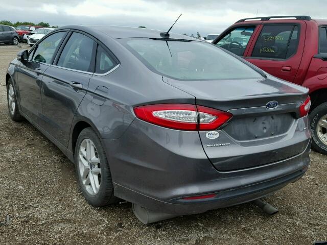 3FA6P0H73ER123165 - 2014 FORD FUSION SE GRAY photo 3