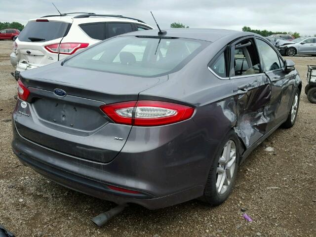 3FA6P0H73ER123165 - 2014 FORD FUSION SE GRAY photo 4