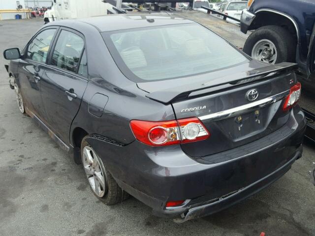 2T1BU4EE4BC656090 - 2011 TOYOTA COROLLA BA GRAY photo 3