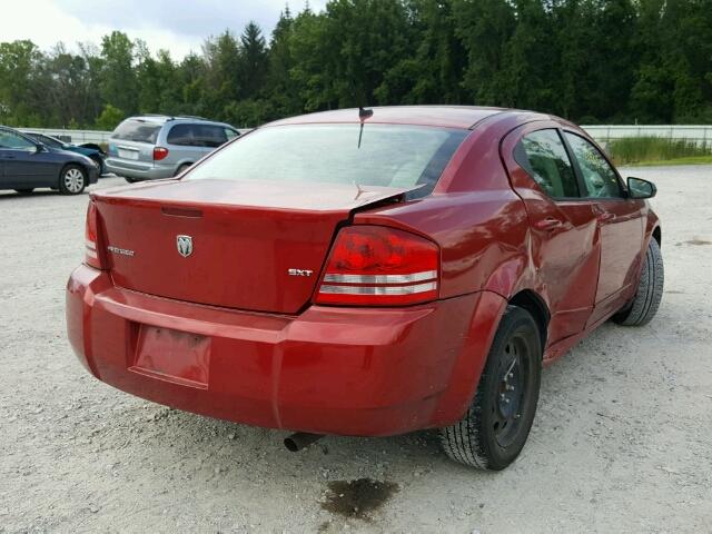 1B3LC56K38N647504 - 2008 DODGE AVENGER SX RED photo 4