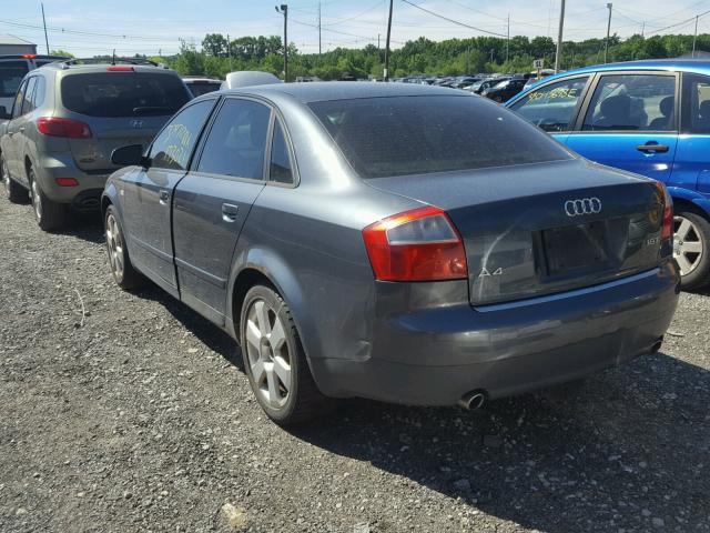 WAUJC68E74A016966 - 2004 AUDI A4 1.8T CHARCOAL photo 3