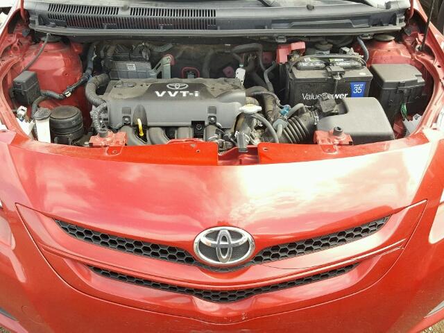 JTDBT923171088654 - 2007 TOYOTA YARIS RED photo 7