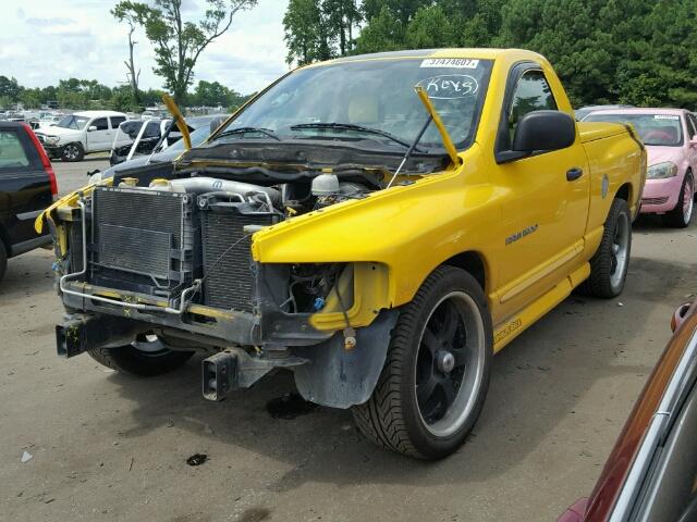 1D7HA16D05J535868 - 2005 DODGE RAM 1500 S YELLOW photo 2