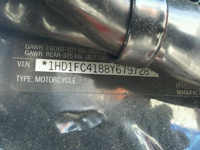 1HD1FC4188Y679728 - 2008 HARLEY-DAVIDSON FLHTCUI Қызыл фото 10