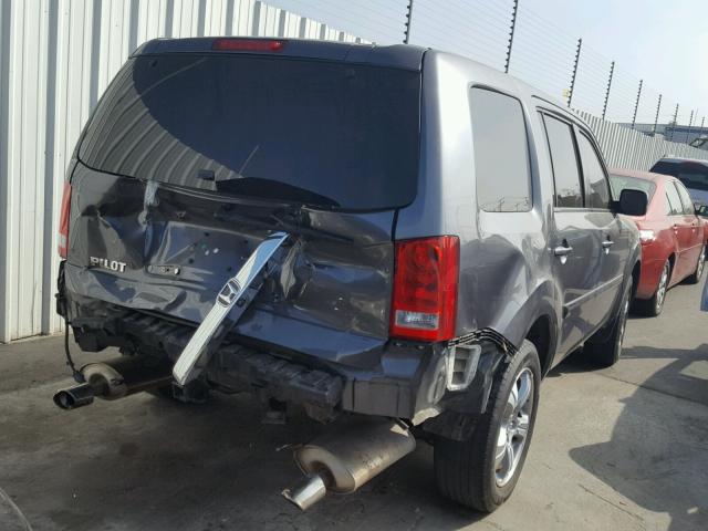 5FNYF3H73EB018621 - 2014 HONDA PILOT EXLN GRAY photo 4